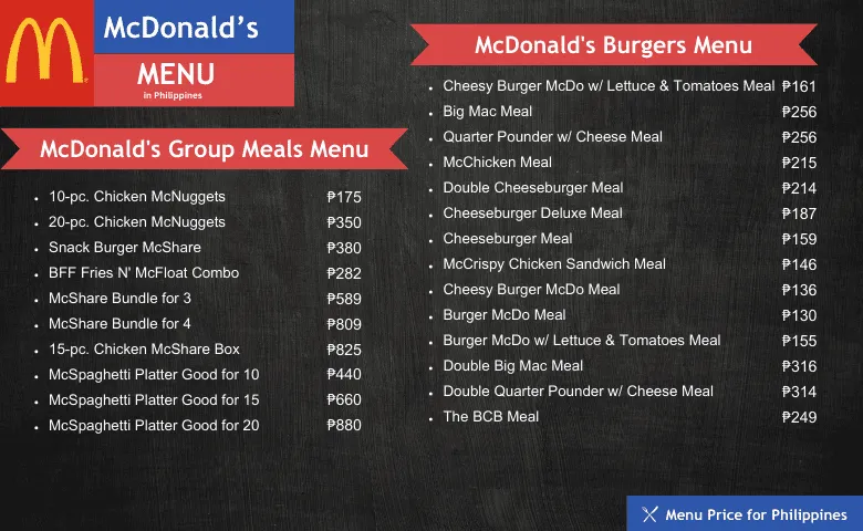 MCDONALD’S GROUP MEALS 