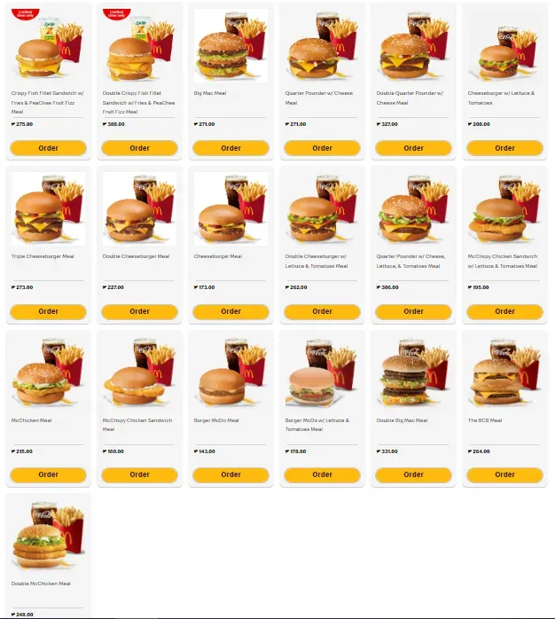 mcdonalds burgers