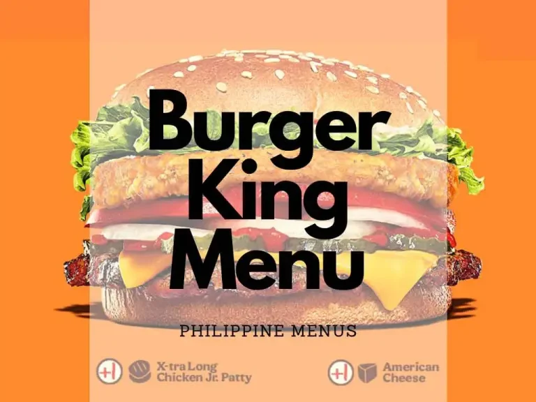 Burger King Menu Philippines,