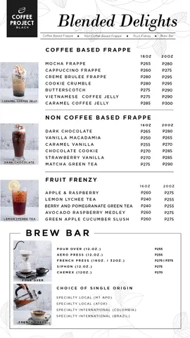 COFFEE PROJECT FOOD MENU