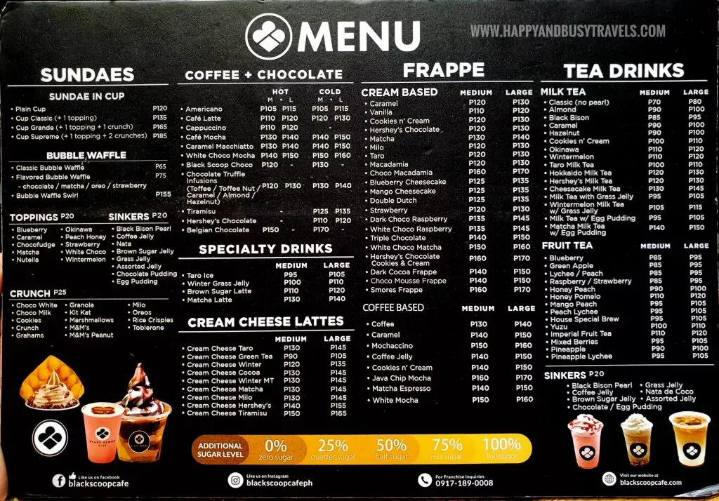 BLACK SCOOP CAFE MENU