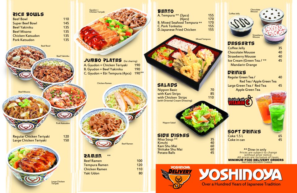 YOSHINOYA MENU PHILIPPINES & UPDATED PRICES 2024