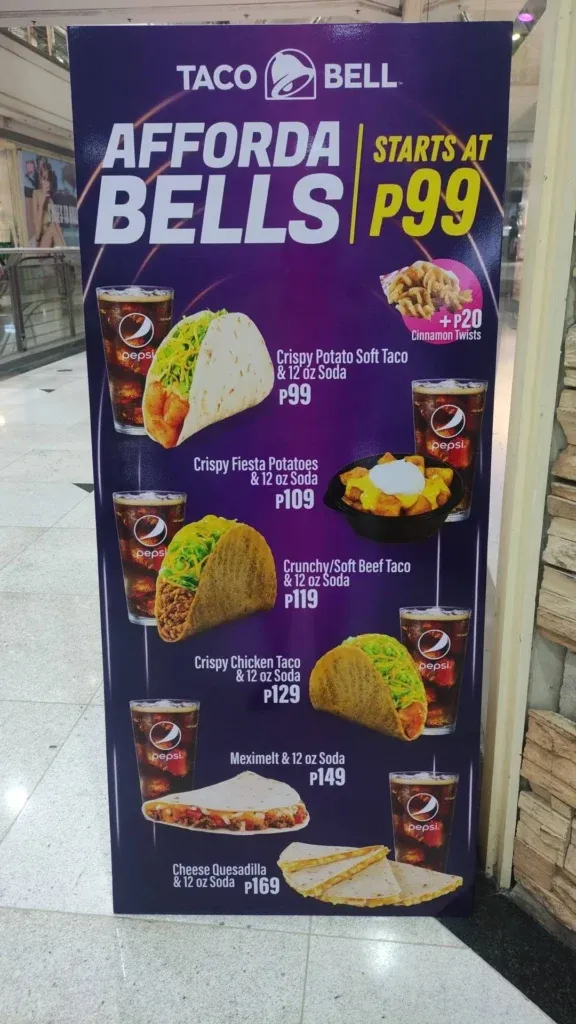 TACO BELL TACOS MENU PRICES-