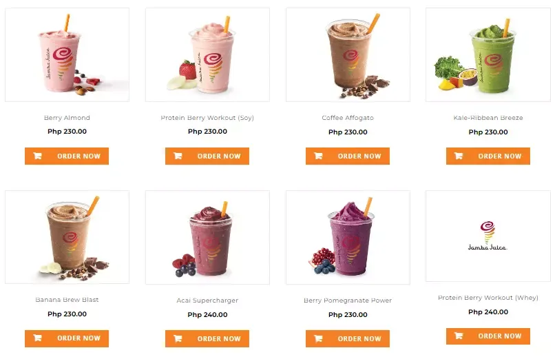 JAMBA JUICE POWER SMOOTHIES