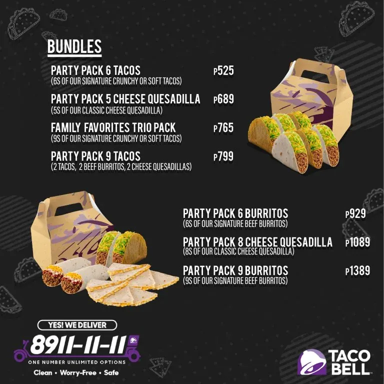 TACO BELL P299 TACO BUNDLES MENU