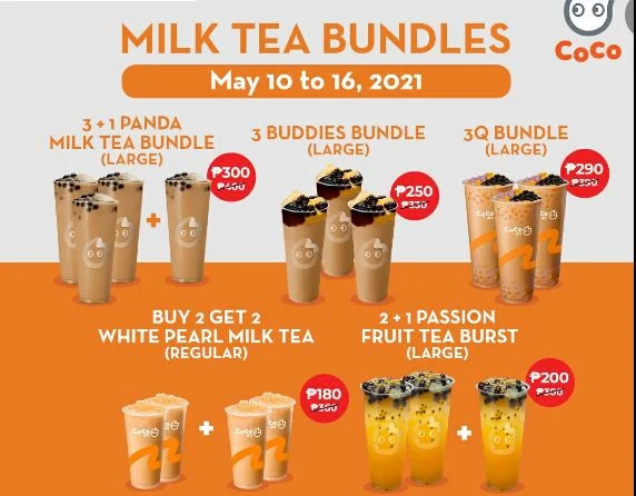 COCO TEA bundles MENU PHILIPPINES