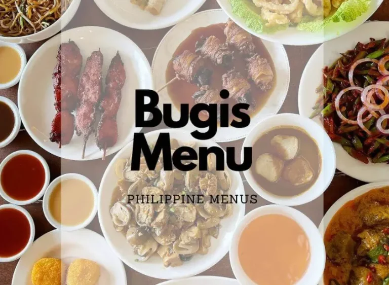 BUGIS MENU PHILIPPINES & UPDATED PRICES 2024