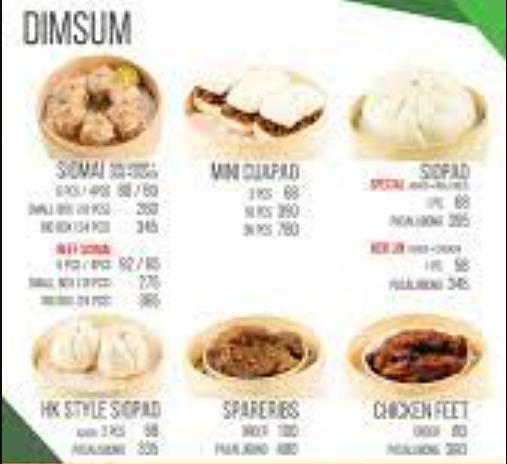 HEN LIN DIM SUM MENU WITH PRICES