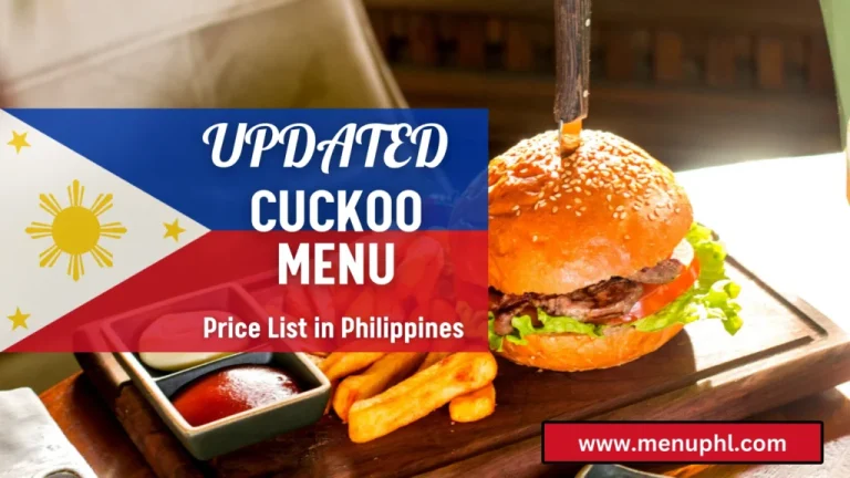 CUCKOO MENU PHILIPPINES & UPDATED PRICES 2024