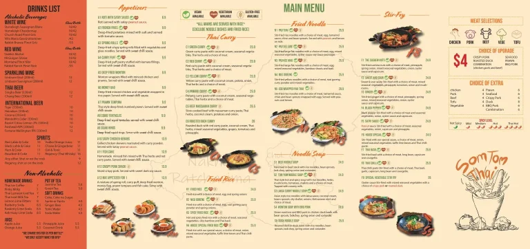 SOM THAI MENU PHILIPPINES & UPDATED PRICES 2024