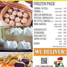 HEN LIN MENU FROZENS PRICES