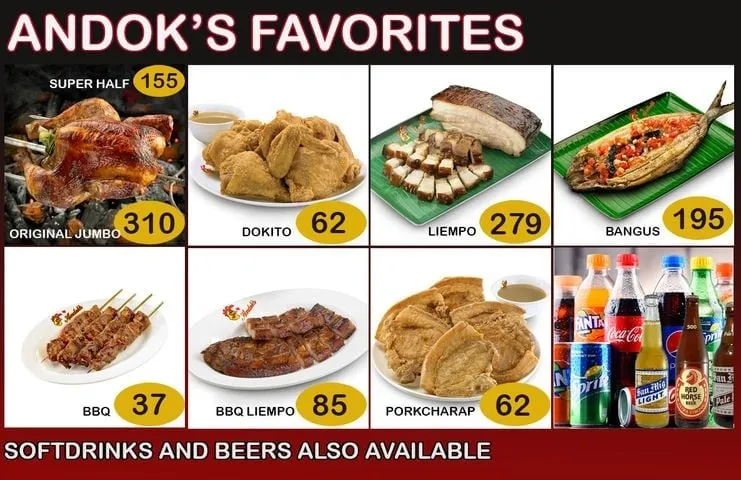 ANDOK’S MENU PHILIPPINES & UPDATED PRICES 2025