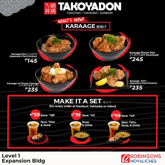 TAKOYADON TAKOYAKI MENU 