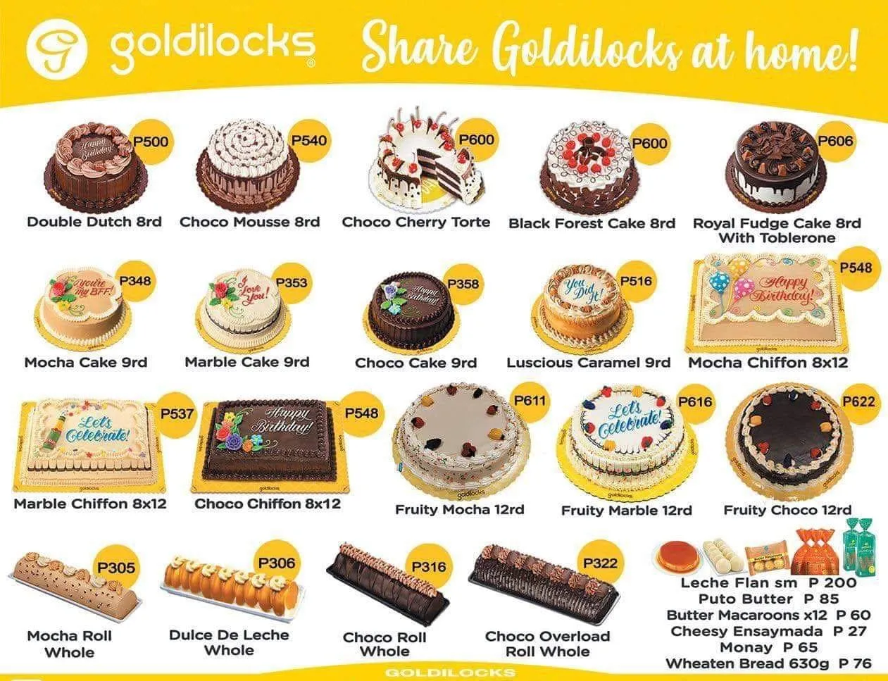 GOLDILOCKS MENU