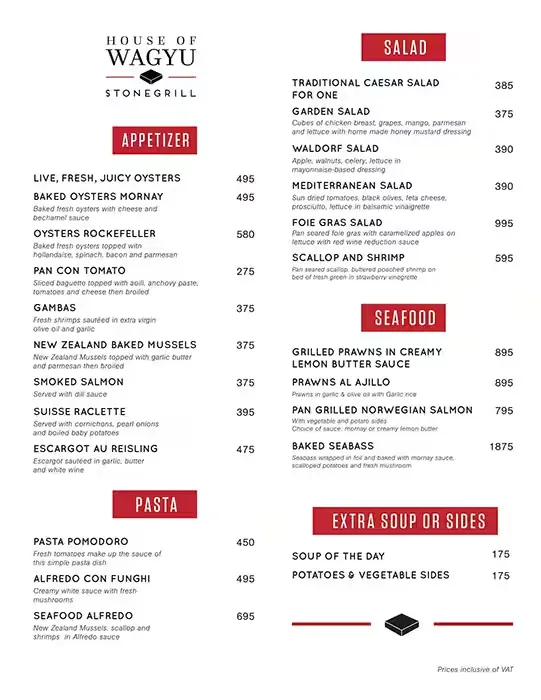 HOUSE OF WAGYU MENU PHILIPPINES PRICES 