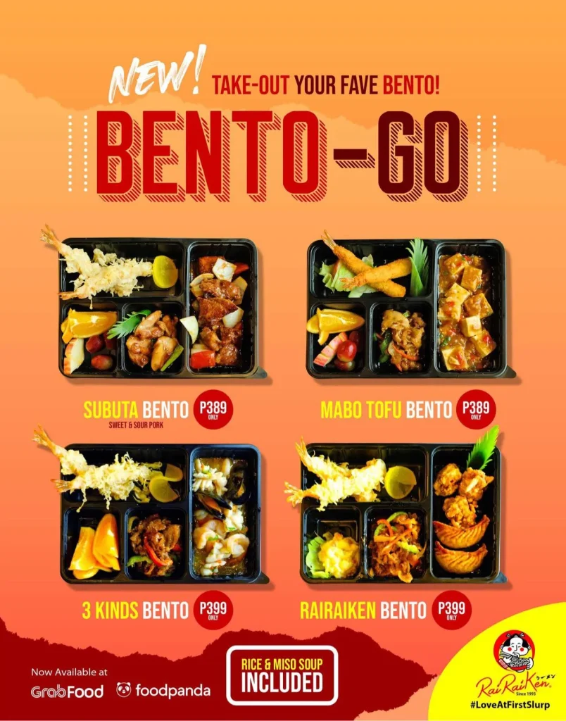 RAIRAIKEN BENTO MENU