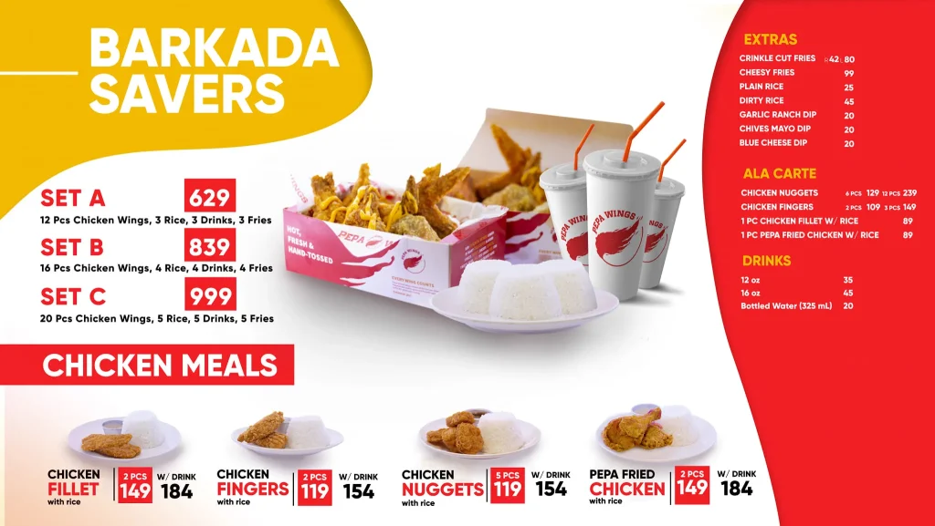 PEPA WINGS BARKADA SAVERS MENU