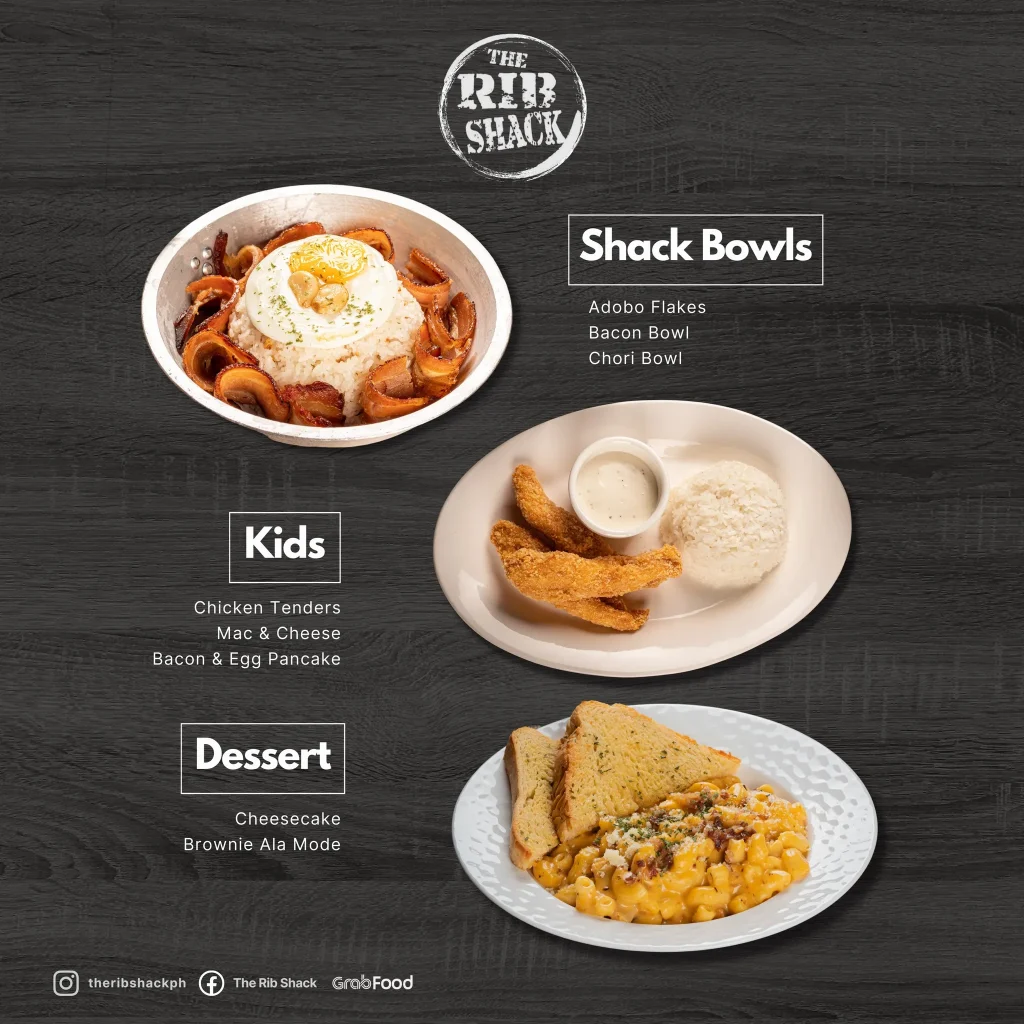 RIB SHACK KIDS MENU