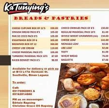 KA TUNYING BREADS menu