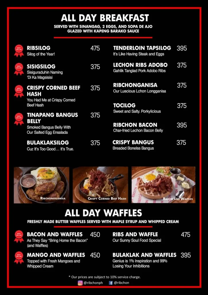  Ribchon Philippines breakfast menu