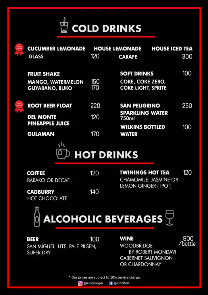  Ribchon Philippines Drinks menu