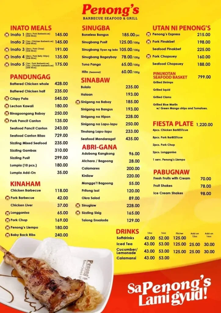 PENONG’S PANDUNGAG &  KINAHAM MENU