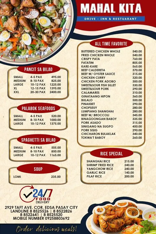 MAHAL KITA MENU PHILIPPINES PRICES 2024