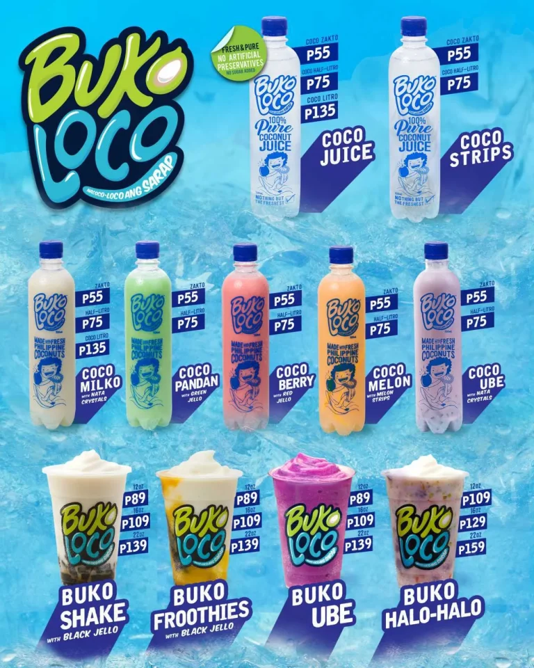 BUKO LOCO MENU PHILIPPINES