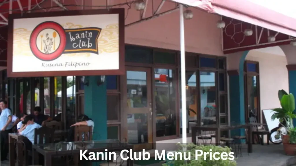 KANIN CLUB MENU PHILIPPINES