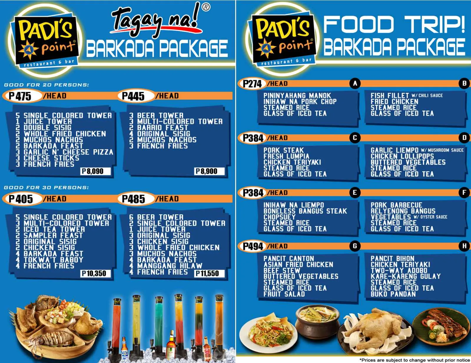 PADIS POINT MENU BARKADA