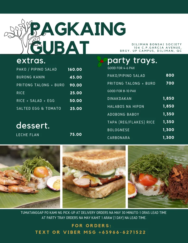 GUBAT QC PARTY TRAYS MENU