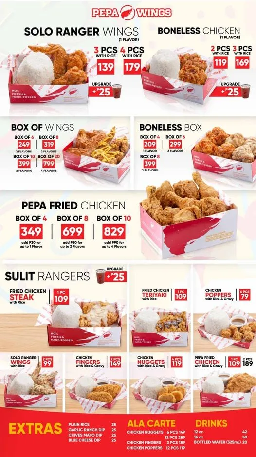 PEPA WINGS SOLO RANGER MENU