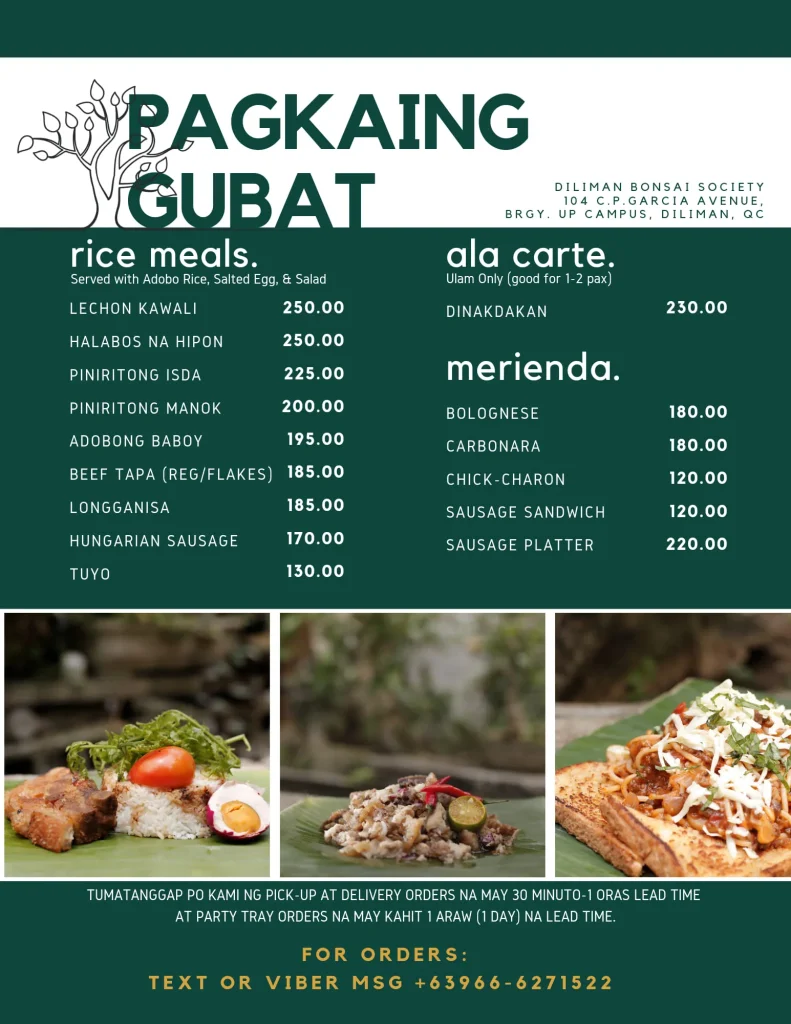 GUBAT QC RICE MENU