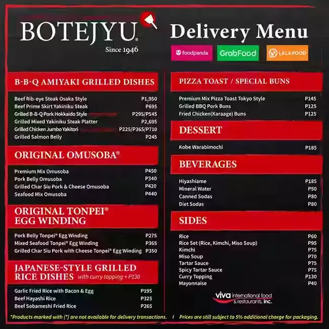 BOTEJYU APPETIZERS & SALADS MENU