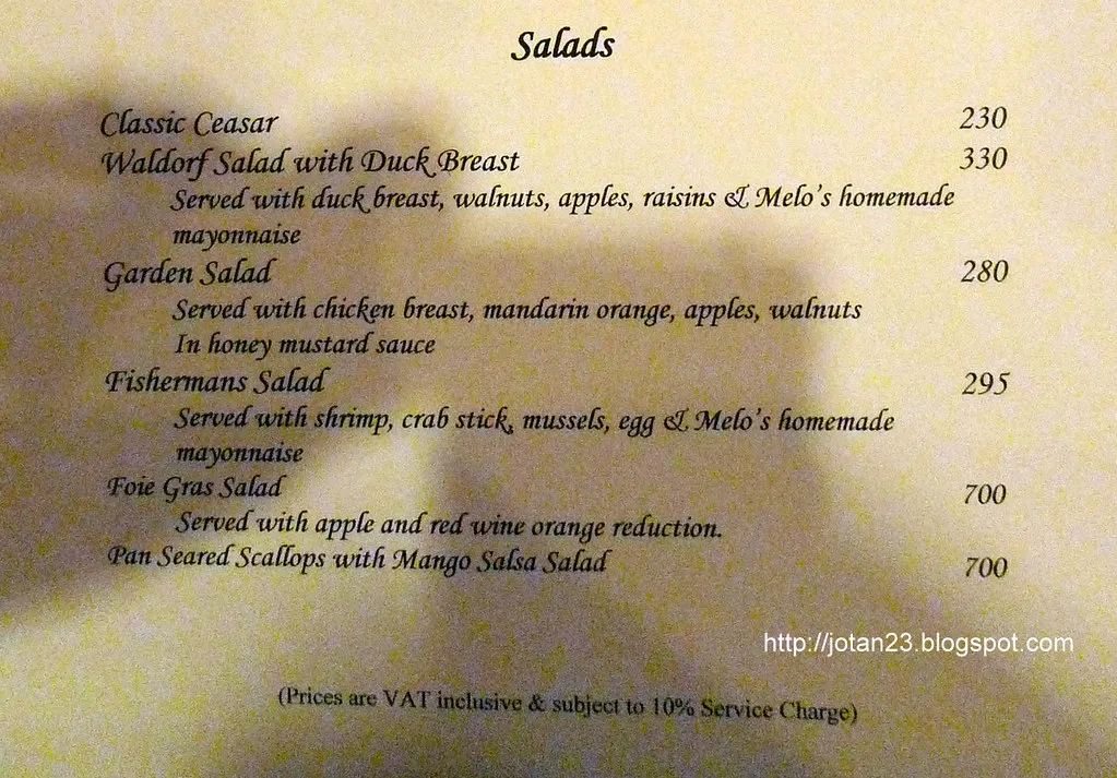 MELO’S STEAKHOUSE FRESH GREEN SALAD