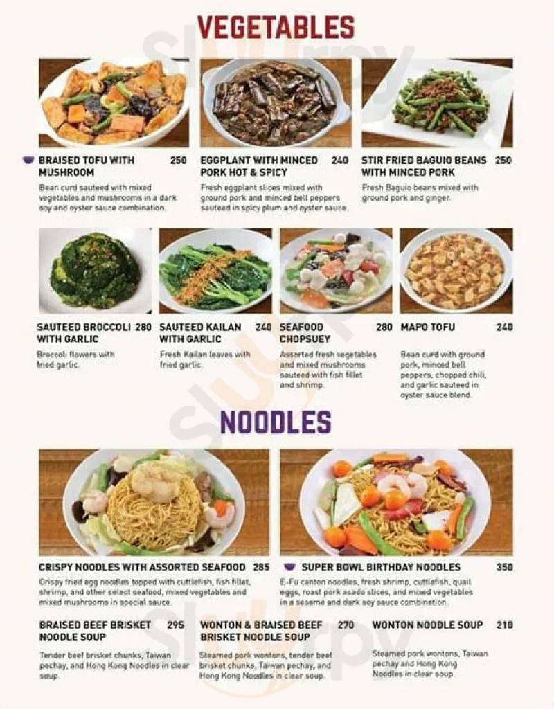 SUPER BOWL OF CHINA VEGETABLES MENU 