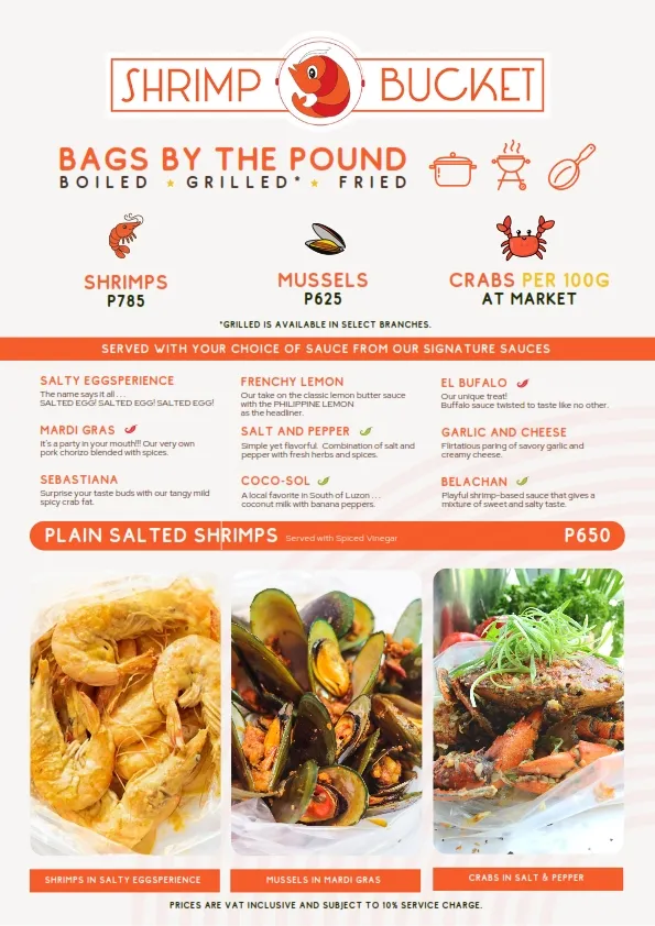 SHRIMP BUCKET GO CLASSIC MENU