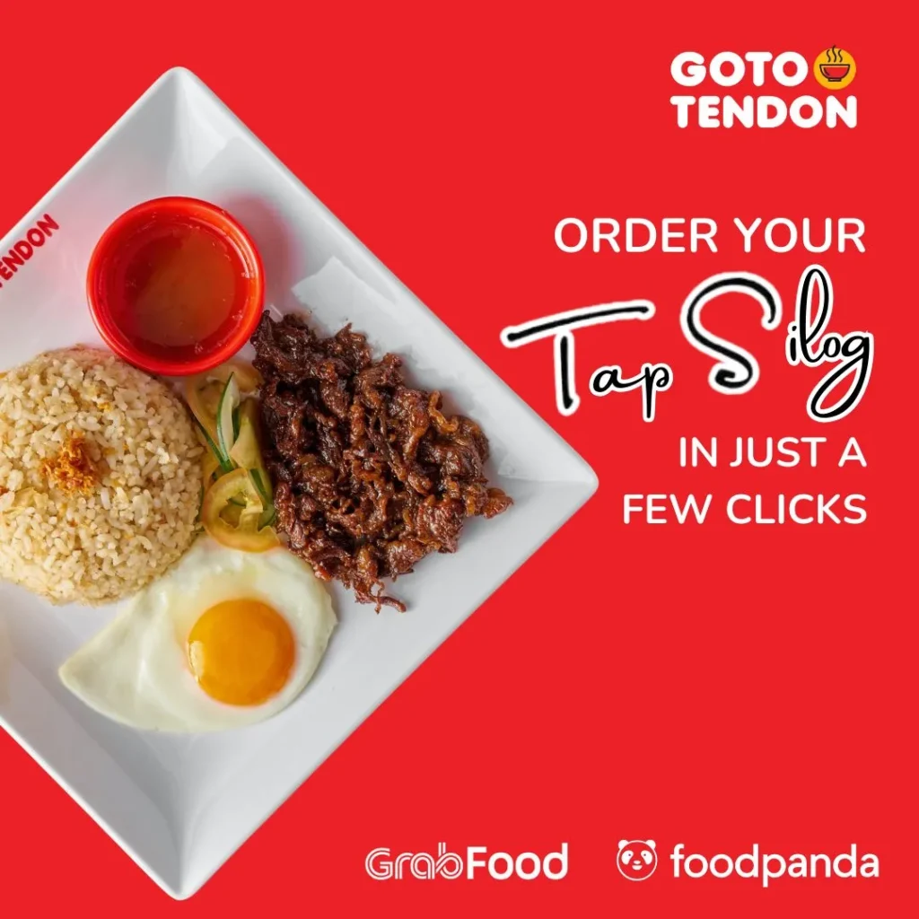 GOTO TENDON SILOG MEALS MENU