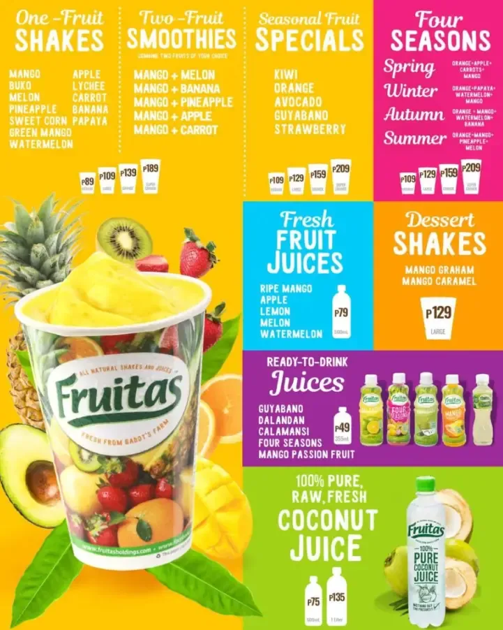 FRUITAS ONE FRUIT SHAKES PRICES