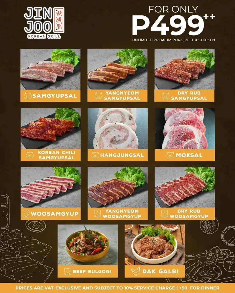 JIN JOO KOREAN BARBECUE PRICES