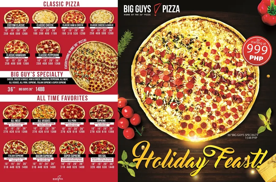 BIG GUYS MENU PROMO PRICES