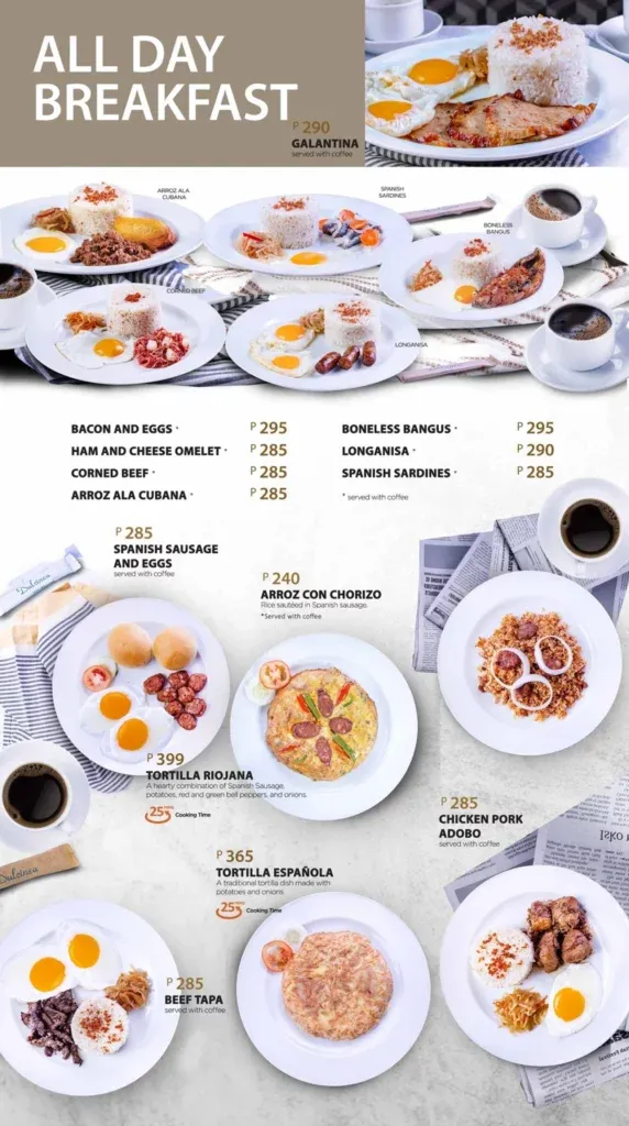 DULCINEA ALL-DAY BREAKFAST MENU