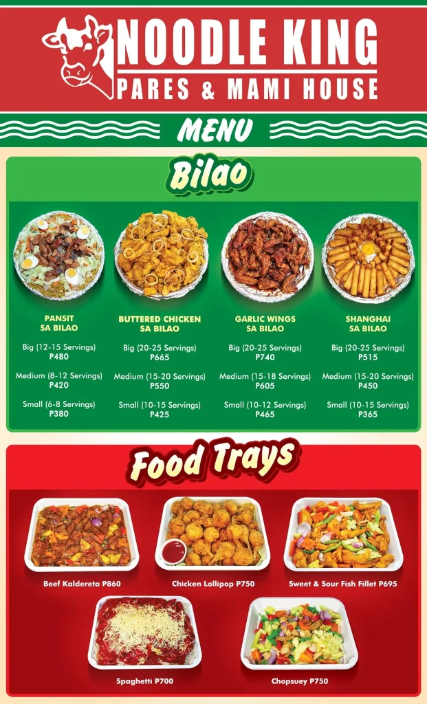 NOODLE KING MAMI MENU PRICES