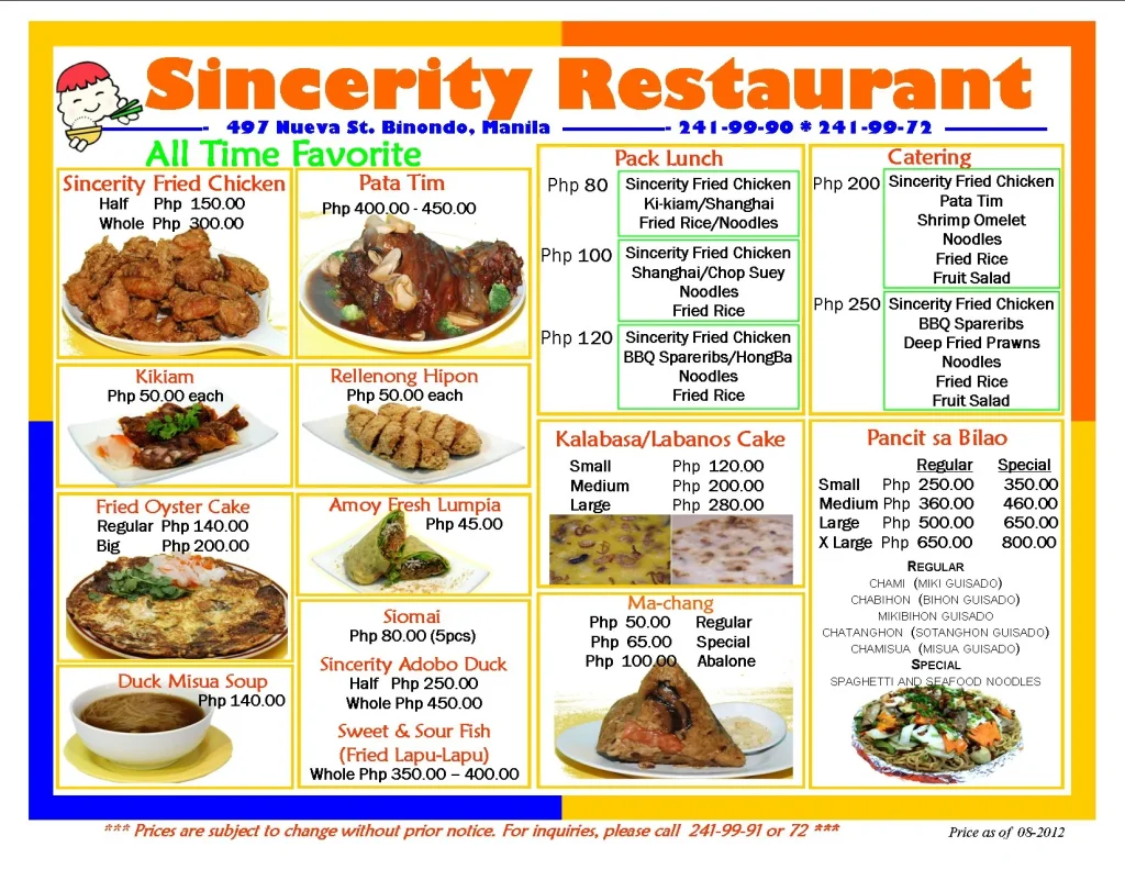 SINCERITY CAFE & RESTAURANT VEGETABLES 