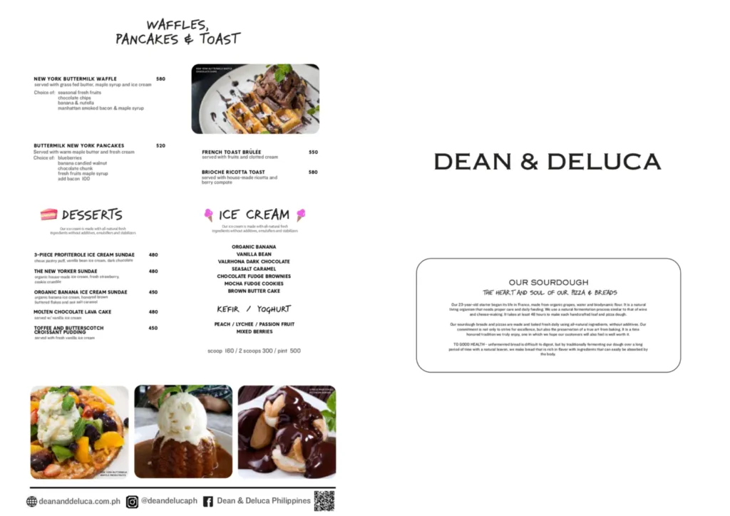 DEAN & DELUCA DESSERTS  menu