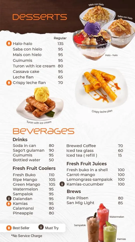 MESA DESSERTS PRICES