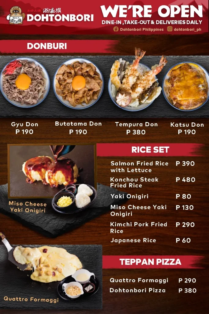 DOHTONBORI DONBURI PRICES