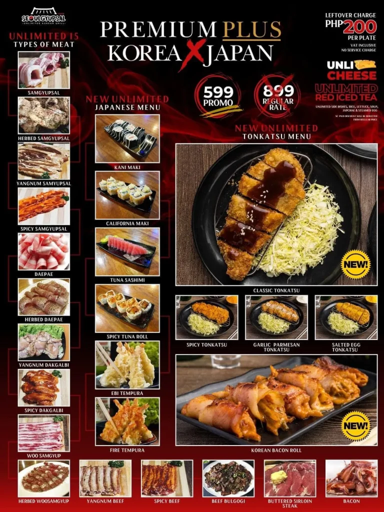 SEOULGYUPSAL KOREA X JAPAN PRICES