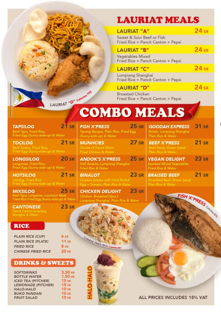 GOODAH G! SOLO-KUMPLETO MEALS MENU PRICES