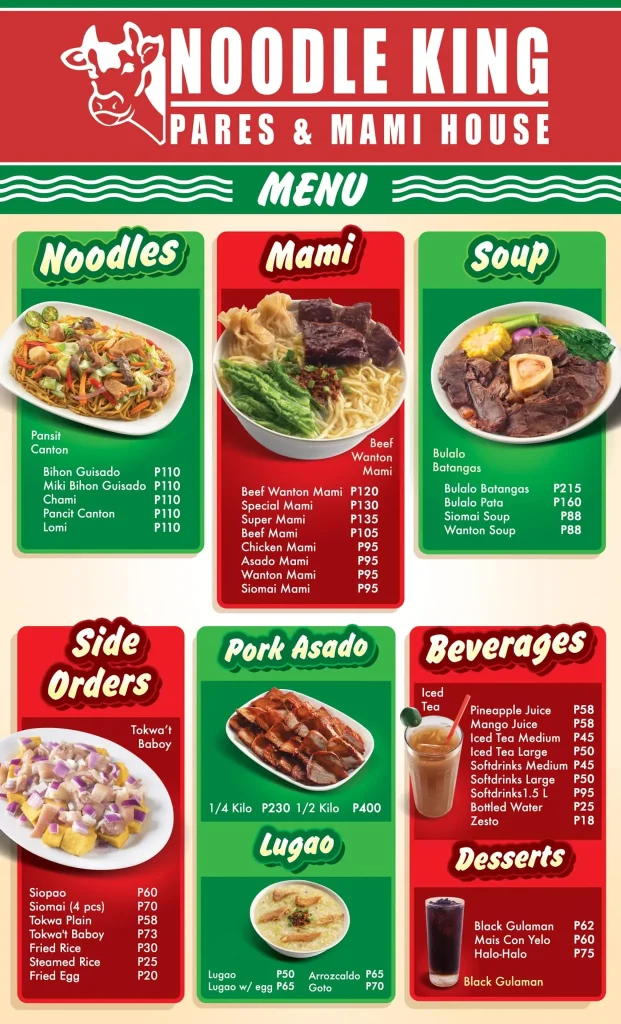 SILOG MEALS MENU NOODLE KING